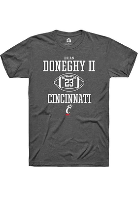 Brian Doneghy II  Cincinnati Bearcats Dark Grey Rally NIL Sport Icon Short Sleeve T Shirt