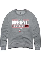 Brian Doneghy II  Rally Cincinnati Bearcats Mens Graphite NIL Stacked Box Long Sleeve Crew Sweat..