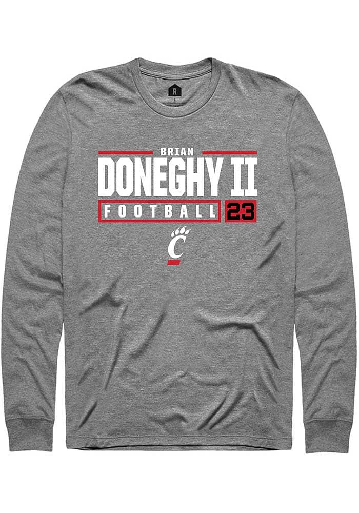 Brian Doneghy II  Cincinnati Bearcats Graphite Rally NIL Stacked Box Long Sleeve T Shirt