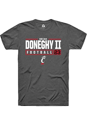 Brian Doneghy II  Cincinnati Bearcats Dark Grey Rally NIL Stacked Box Short Sleeve T Shirt