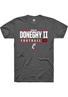 Brian Doneghy II  Cincinnati Bearcats Dark Grey Rally NIL Stacked Box Short Sleeve T Shirt