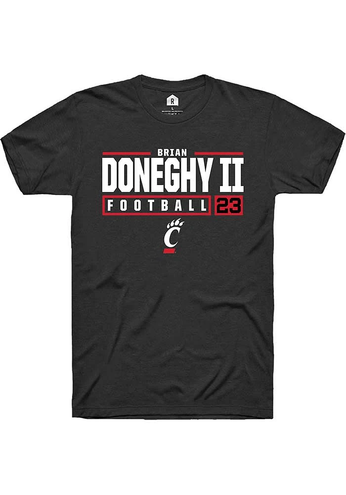 Brian Doneghy II Cincinnati Bearcats Rally NIL Stacked Box Short Sleeve T Shirt