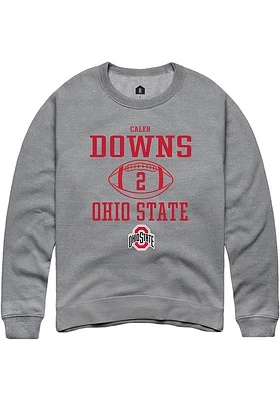 Caleb Downs  Rally Ohio State Buckeyes Mens Graphite NIL Sport Icon Long Sleeve Crew Sweatshirt