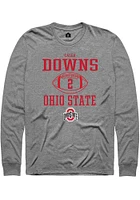 Caleb Downs  Ohio State Buckeyes Graphite Rally NIL Sport Icon Long Sleeve T Shirt