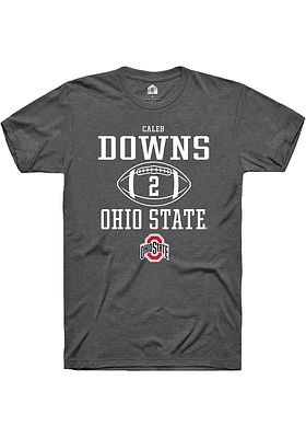 Caleb Downs  Ohio State Buckeyes Dark Grey Rally NIL Sport Icon Short Sleeve T Shirt