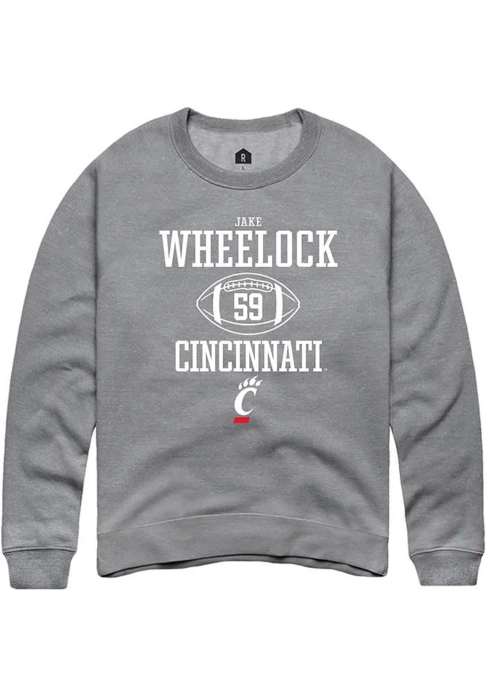 Jake Wheelock  Rally Cincinnati Bearcats Mens Graphite NIL Sport Icon Long Sleeve Crew Sweatshir..