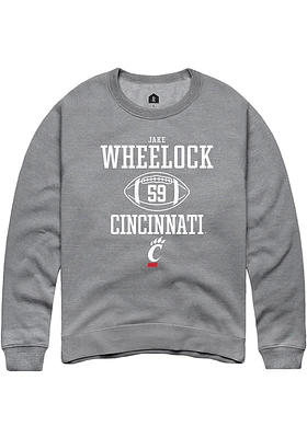 Jake Wheelock  Rally Cincinnati Bearcats Mens Graphite NIL Sport Icon Long Sleeve Crew Sweatshir..