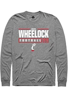 Jake Wheelock  Cincinnati Bearcats Graphite Rally NIL Stacked Box Long Sleeve T Shirt