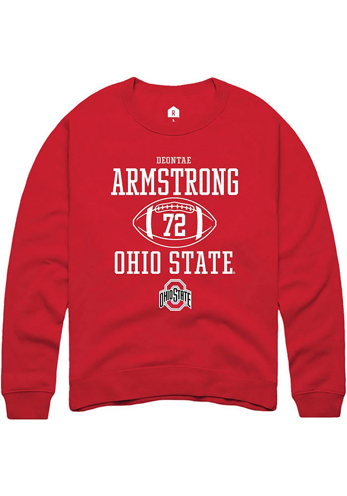 Deontae Armstrong  Rally Ohio State Buckeyes Mens Red NIL Sport Icon Long Sleeve Crew Sweatshirt