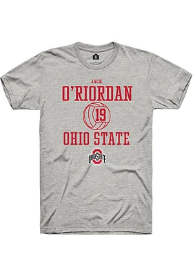 Jack O’Riordan  Ohio State Buckeyes Ash Rally NIL Sport Icon Short Sleeve T Shirt