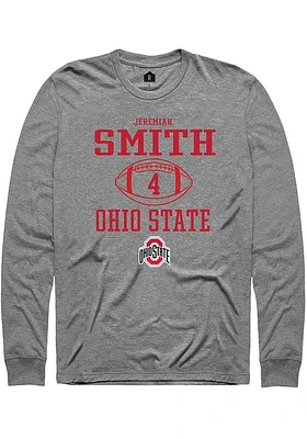 Jeremiah Smith  Ohio State Buckeyes Graphite Rally NIL Sport Icon Long Sleeve T Shirt