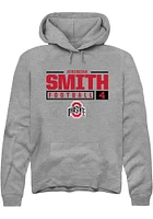 Jeremiah Smith  Rally Ohio State Buckeyes Mens Graphite NIL Stacked Box Long Sleeve Hoodie