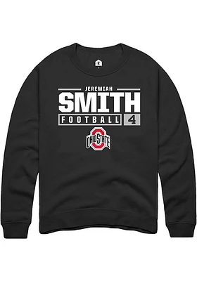 Jeremiah Smith Rally Ohio State Buckeyes Mens NIL Stacked Box Long Sleeve Crew Sweatshirt