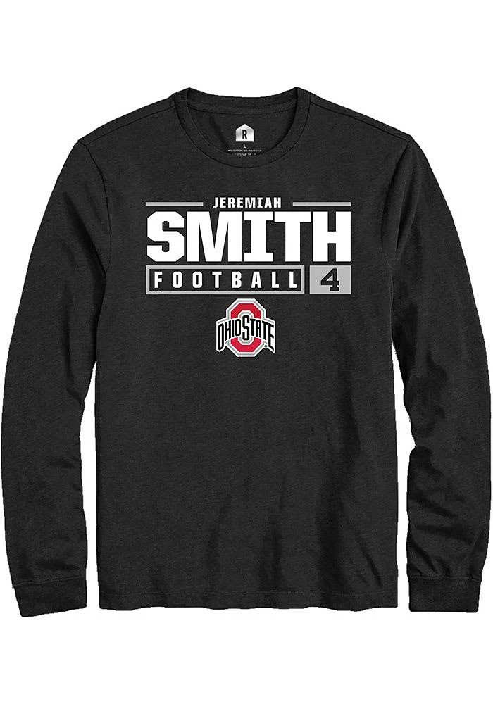 Jeremiah Smith Ohio State Buckeyes Rally NIL Stacked Box Long Sleeve T Shirt