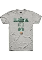 Anna Kharchynska  Ohio Bobcats Ash Rally NIL Sport Icon Short Sleeve T Shirt