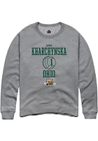 Anna Kharchynska  Rally Ohio Bobcats Mens Graphite NIL Sport Icon Long Sleeve Crew Sweatshirt