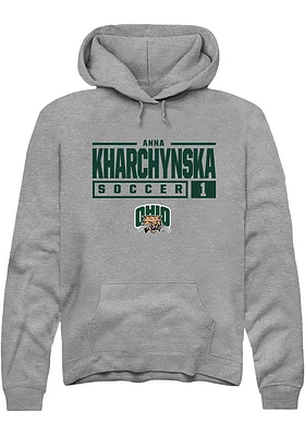 Anna Kharchynska  Rally Ohio Bobcats Mens Graphite NIL Stacked Box Long Sleeve Hoodie