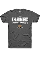 Anna Kharchynska  Ohio Bobcats Dark Grey Rally NIL Stacked Box Short Sleeve T Shirt