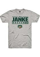 Bryn Janke  Ohio Bobcats Ash Rally NIL Stacked Box Short Sleeve T Shirt