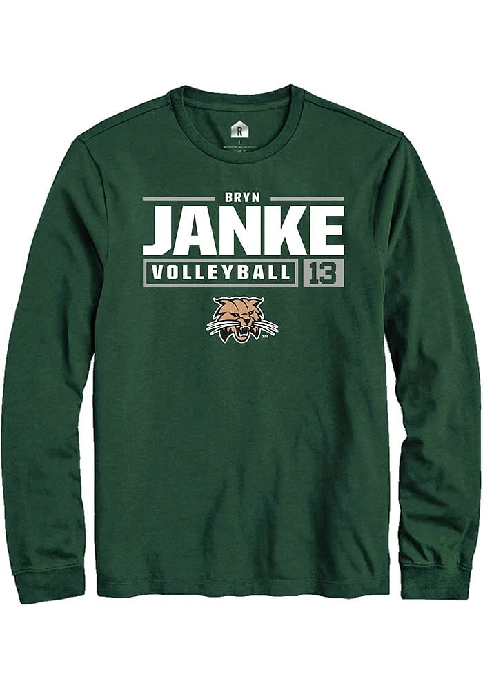 Bryn Janke Ohio Bobcats Rally NIL Stacked Box Long Sleeve T Shirt