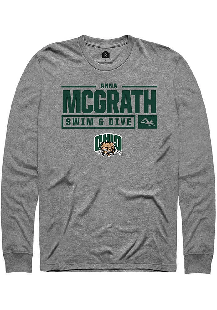 Anna McGrath Ohio Bobcats Graphite Rally NIL Stacked Box Long Sleeve T Shirt