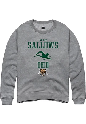 Ashley Sallows  Rally Ohio Bobcats Mens Graphite NIL Sport Icon Long Sleeve Crew Sweatshirt