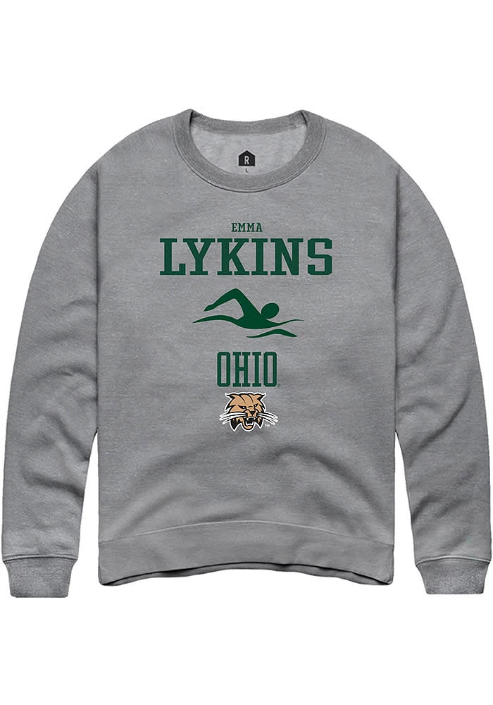 Emma Lykins  Rally Ohio Bobcats Mens Graphite NIL Sport Icon Long Sleeve Crew Sweatshirt