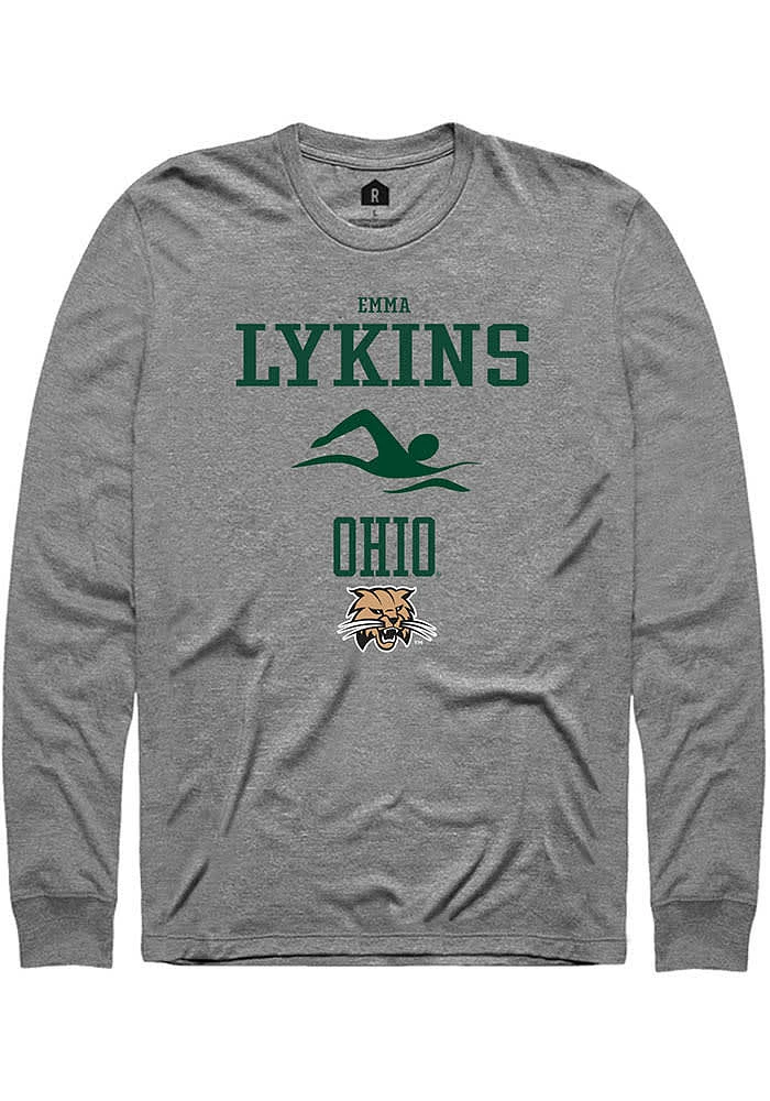 Emma Lykins  Ohio Bobcats Graphite Rally NIL Sport Icon Long Sleeve T Shirt