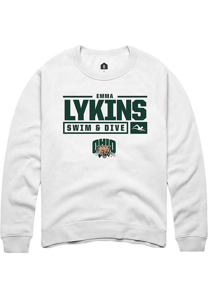 Emma Lykins Rally Ohio Bobcats Mens NIL Stacked Box Long Sleeve Crew Sweatshirt