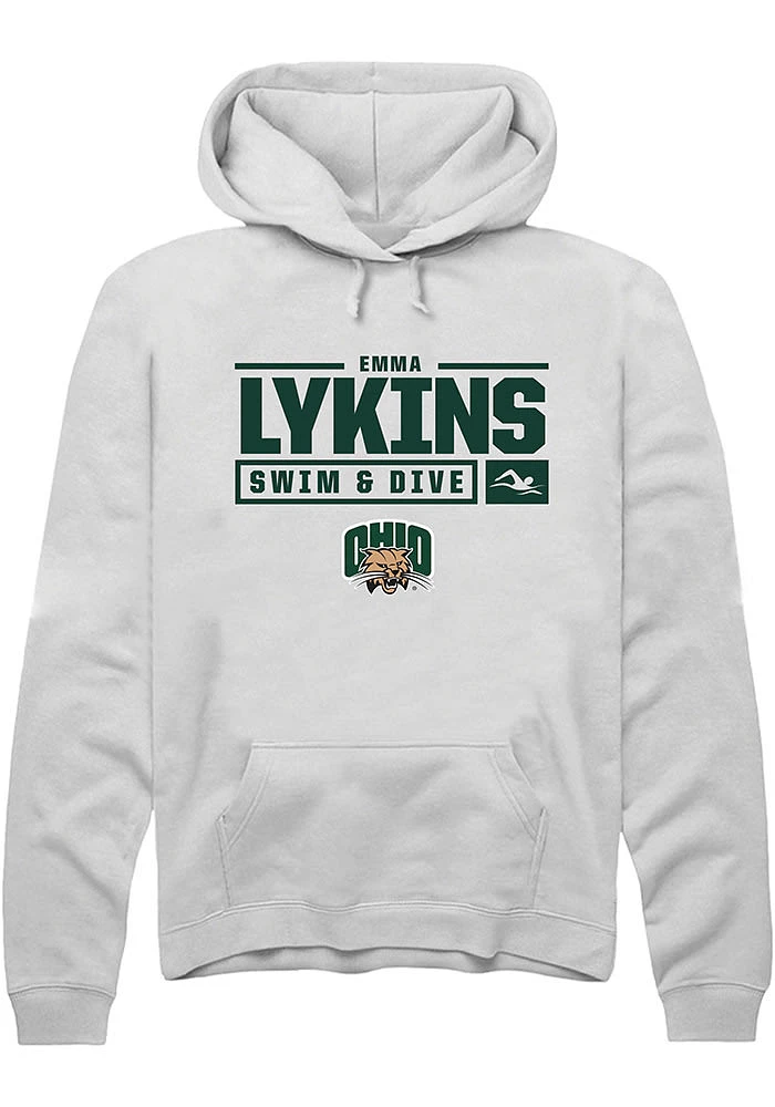 Emma Lykins Rally Ohio Bobcats Mens NIL Stacked Box Long Sleeve Hoodie