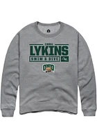 Emma Lykins  Rally Ohio Bobcats Mens Graphite NIL Stacked Box Long Sleeve Crew Sweatshirt