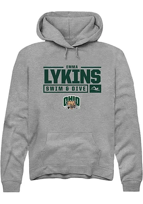 Emma Lykins  Rally Ohio Bobcats Mens Graphite NIL Stacked Box Long Sleeve Hoodie