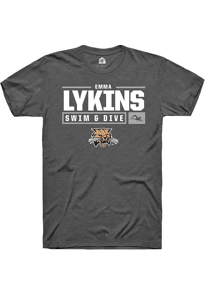 Emma Lykins  Ohio Bobcats Dark Grey Rally NIL Stacked Box Short Sleeve T Shirt