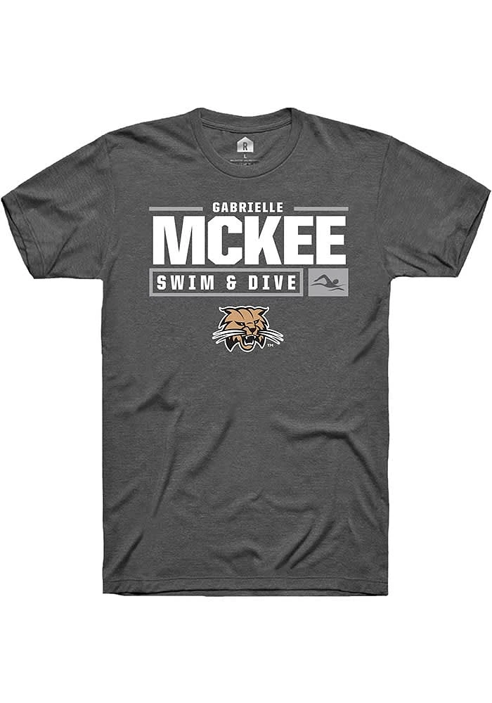 Gabrielle McKee Ohio Bobcats Dark Grey Rally NIL Stacked Box Short Sleeve T Shirt