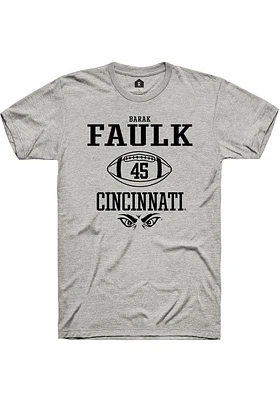 Barak Faulk  Cincinnati Bearcats Ash Rally NIL Sport Icon Short Sleeve T Shirt