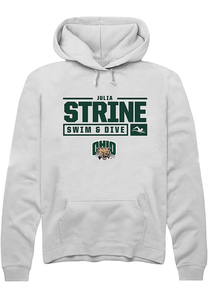 Julia Strine Rally Ohio Bobcats Mens NIL Stacked Box Long Sleeve Hoodie