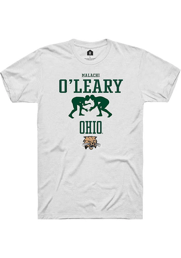 Malachi O'Leary  Ohio Bobcats White Rally NIL Sport Icon Short Sleeve T Shirt