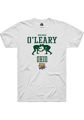 Malachi O'Leary  Ohio Bobcats White Rally NIL Sport Icon Short Sleeve T Shirt