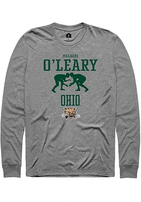 Malachi O'Leary  Ohio Bobcats Graphite Rally NIL Sport Icon Long Sleeve T Shirt