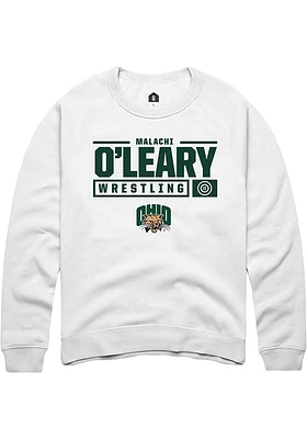 Malachi O'Leary Rally Ohio Bobcats Mens NIL Stacked Box Long Sleeve Crew Sweatshirt