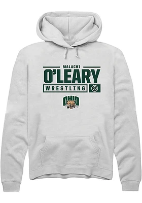 Malachi O'Leary Rally Ohio Bobcats Mens NIL Stacked Box Long Sleeve Hoodie