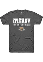 Malachi O'Leary  Ohio Bobcats Dark Grey Rally NIL Stacked Box Short Sleeve T Shirt