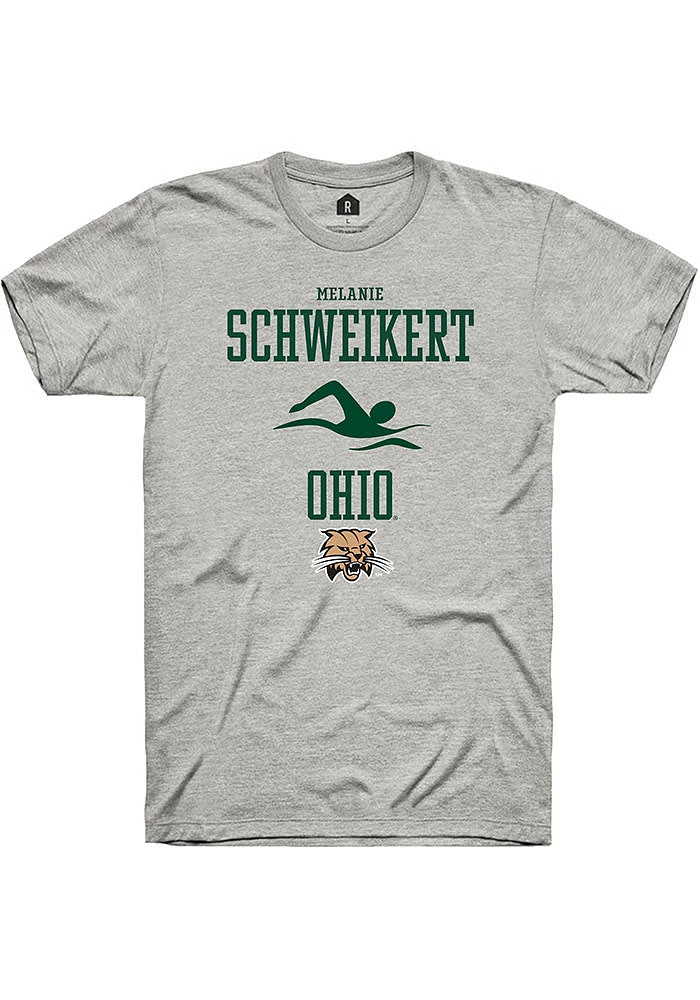 Melanie Schweikert  Ohio Bobcats Ash Rally NIL Sport Icon Short Sleeve T Shirt