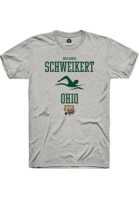 Melanie Schweikert  Ohio Bobcats Ash Rally NIL Sport Icon Short Sleeve T Shirt