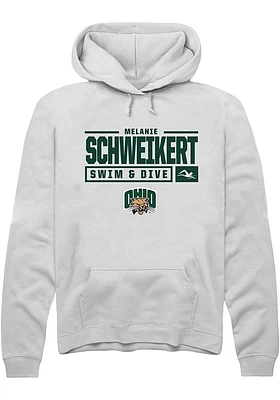 Melanie Schweikert Rally Ohio Bobcats Mens NIL Stacked Box Long Sleeve Hoodie