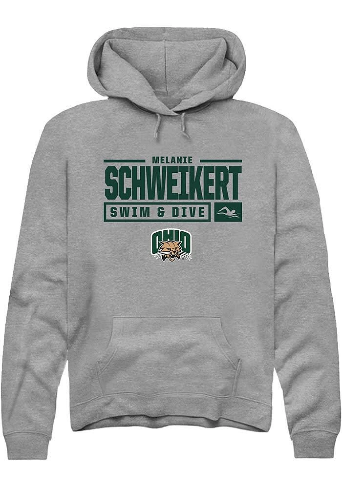 Melanie Schweikert  Rally Ohio Bobcats Mens Graphite NIL Stacked Box Long Sleeve Hoodie