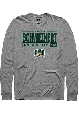 Melanie Schweikert  Ohio Bobcats Graphite Rally NIL Stacked Box Long Sleeve T Shirt