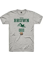 Morgan Brown  Ohio Bobcats Ash Rally NIL Sport Icon Short Sleeve T Shirt