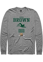 Morgan Brown  Ohio Bobcats Graphite Rally NIL Sport Icon Long Sleeve T Shirt