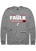 Barak Faulk  Cincinnati Bearcats Graphite Rally NIL Stacked Box Long Sleeve T Shirt